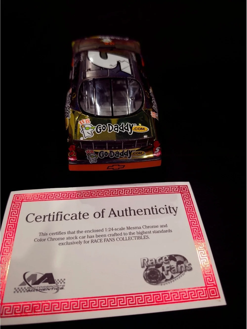 1:24 Scale Mesma Chrome and Color Chrome Stock Car with Certificate of Authentic